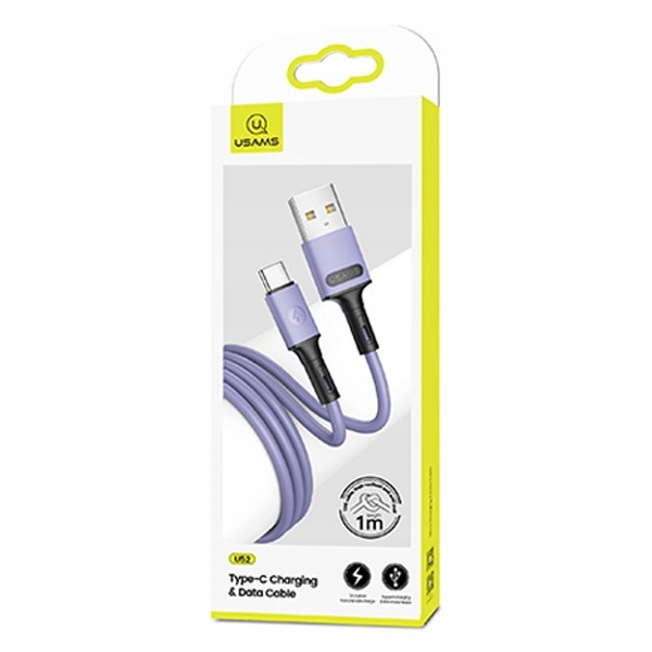 

Usams Kabel U52 Usb-c 2A Fast Charge 1m purpurowy/