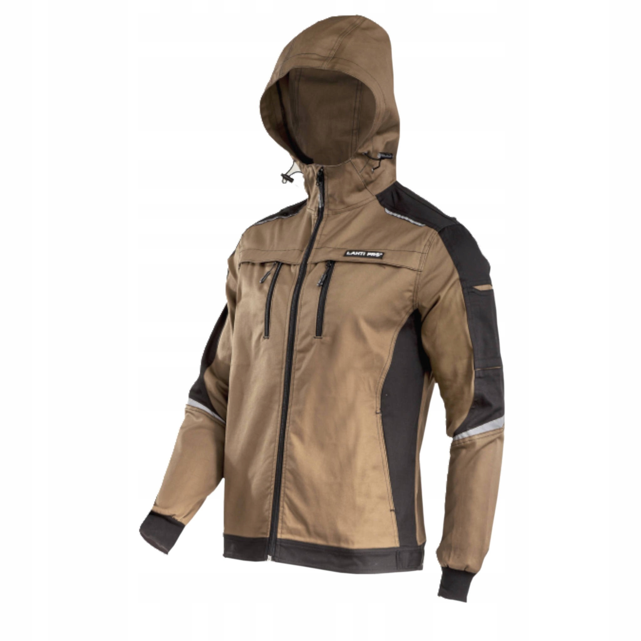 Bluza robocza ochronna z kapturem slim-fit brązowo-czarna 2XL Lahti Pro
