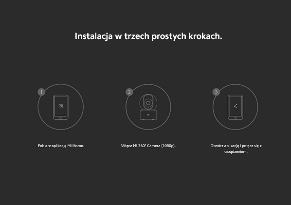 KAMERA IP WIFI WEWNĘTRZNA OBROTOWA FULL HD SMART XIAOMI CAMERA ANDROID IOS Waga produktu z opakowaniem jednostkowym 0.31 kg