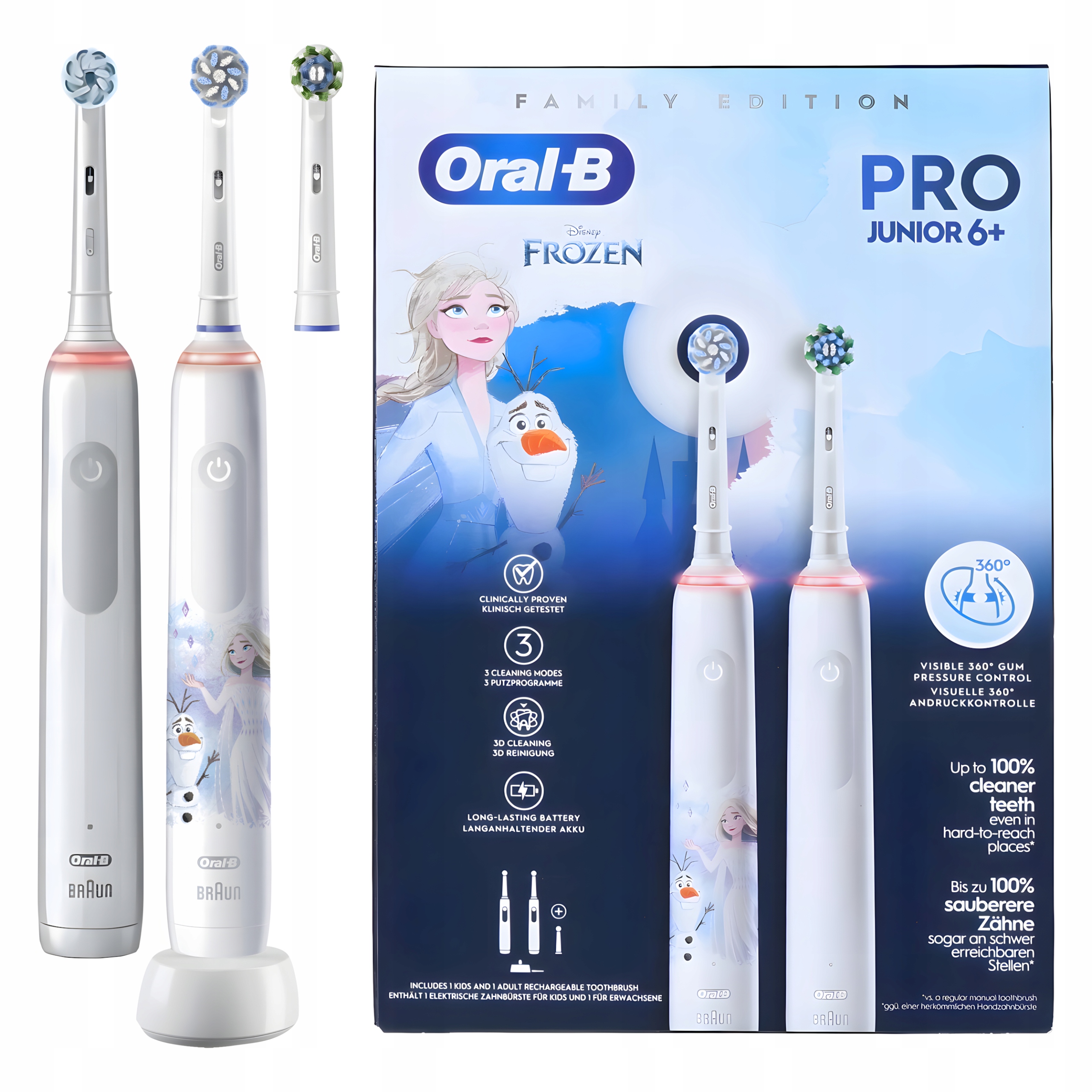 Szczoteczki Elektryczne Oral-B Junior Frozen Pro 3 Family Edition 2-pak