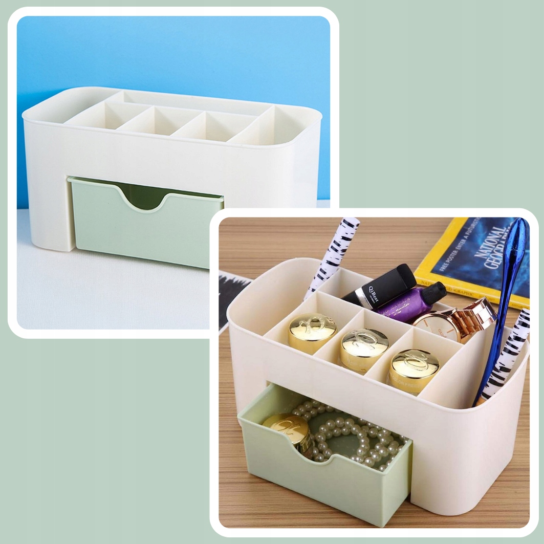 SZKATUŁKA NA BIŻUTERIĘ KOSMETYKI ZEGARKI ZIELONY Marka Verk Group