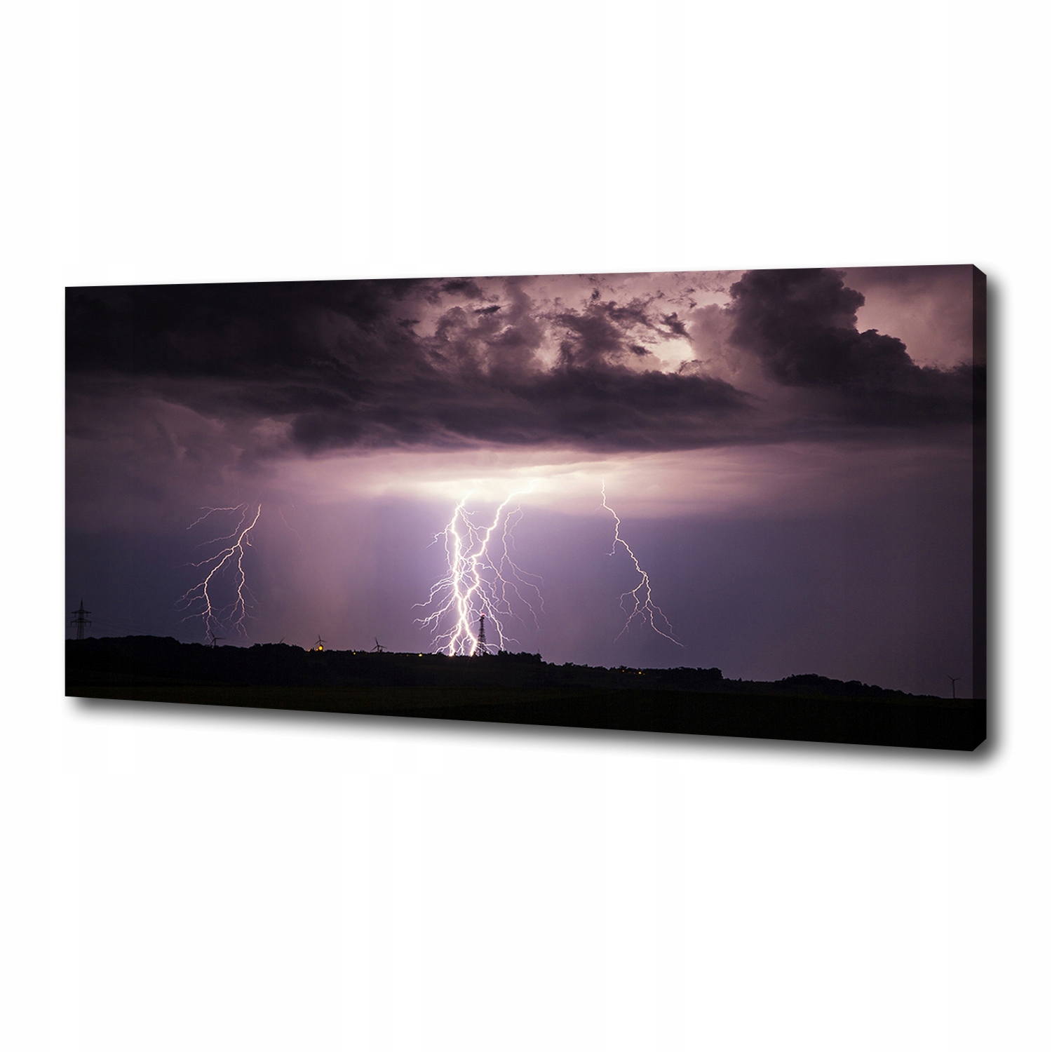 

Foto obraz na płótnie Burza z piorunami 125x50 cm