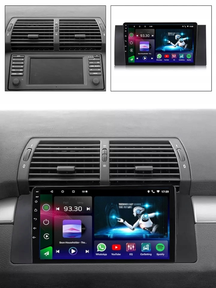 RADIO GPS ANDROID BMW E53 2000-2006 WIFI USB 16GB Funkcje ekran dotykowy odtwarzanie muzyki z iPhone'a/iPoda