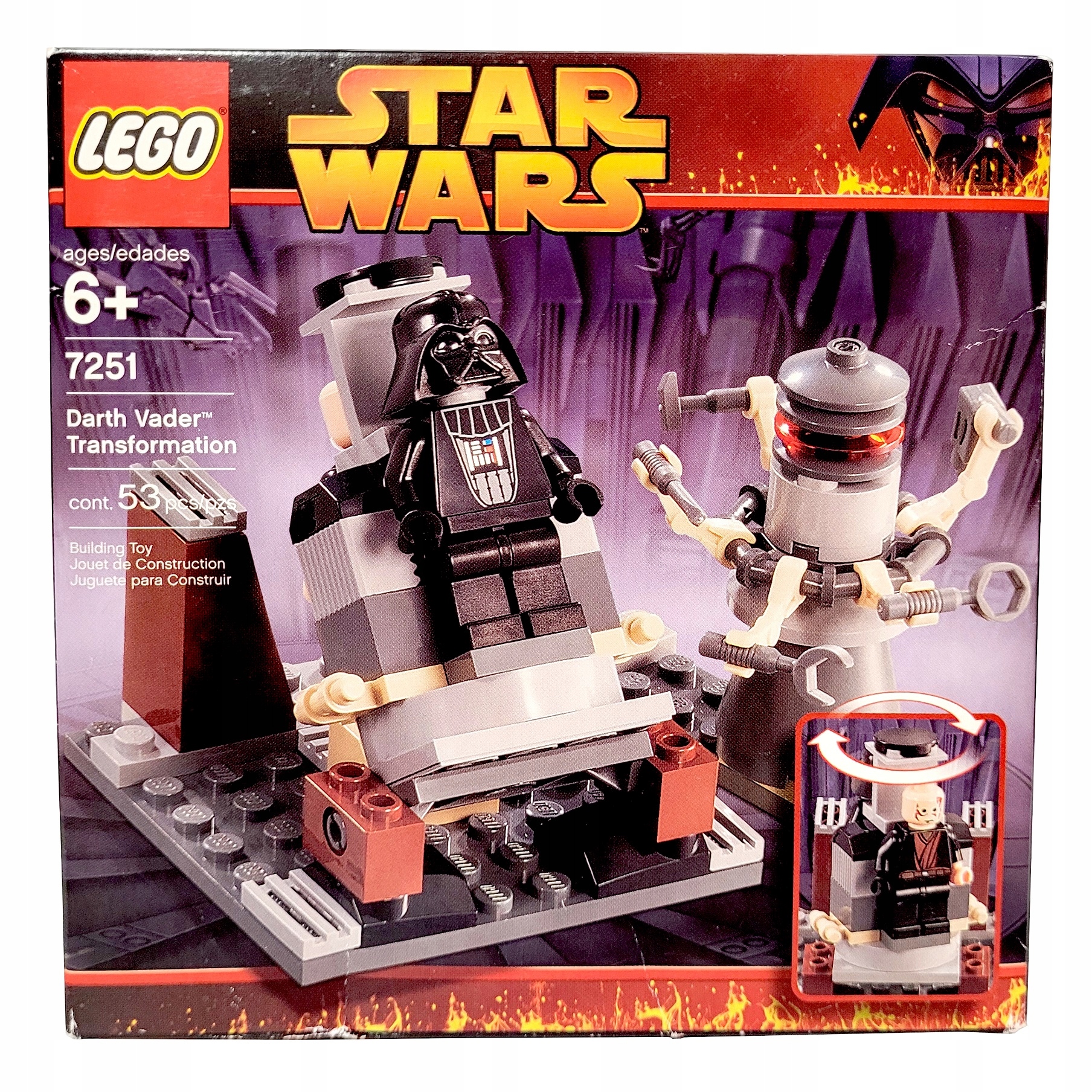 Lego Star Wars Darth Vader 7251 Transformation Anakin minifigurki Misb 2005