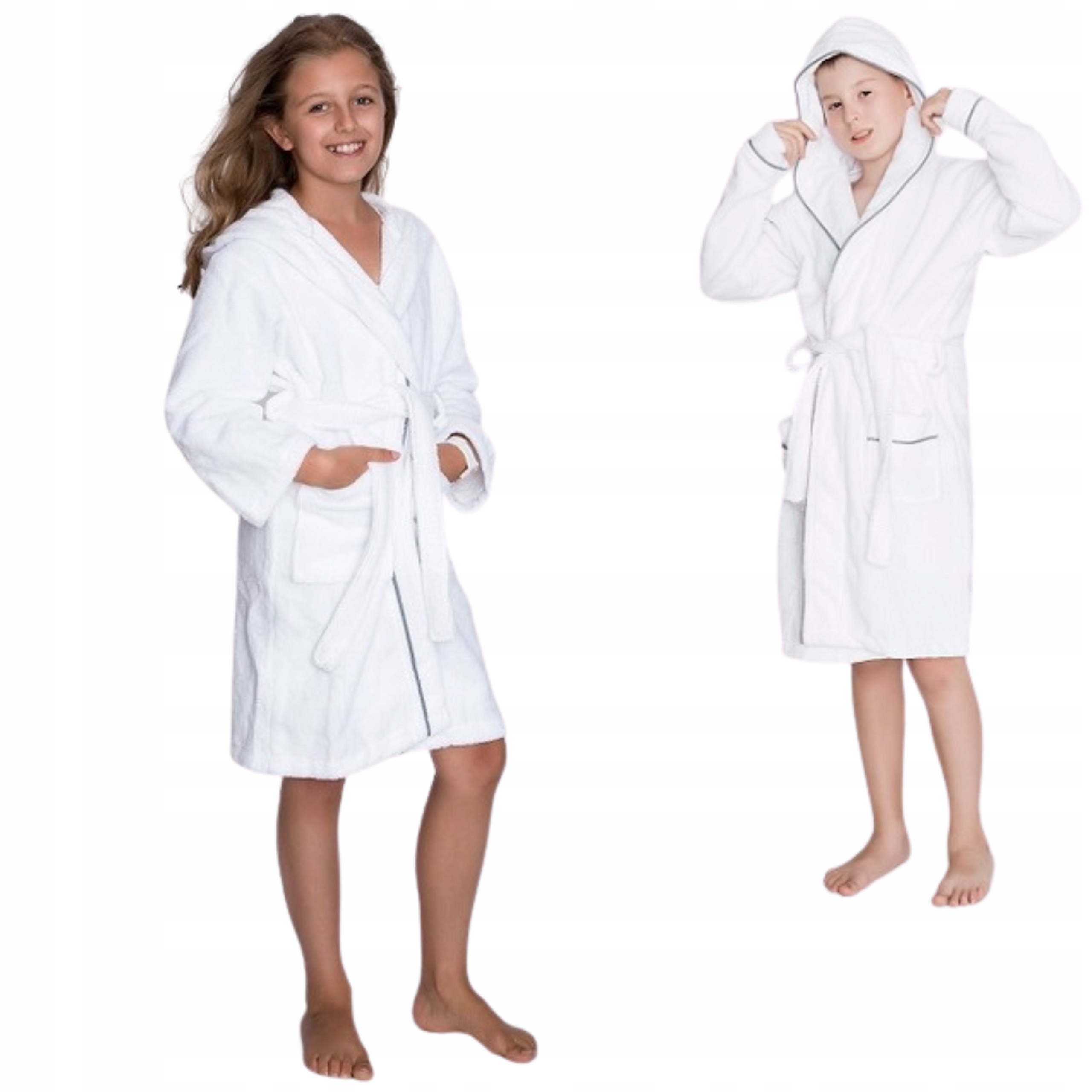 

Hotelowy szlafrok dla dzieci z kapturem 134-140cm