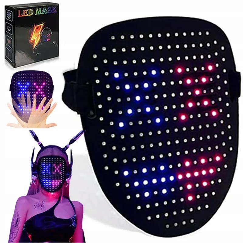 Svítící Led Maska Ovládaná Gesty Purge Led Převlek 234 Led Diody