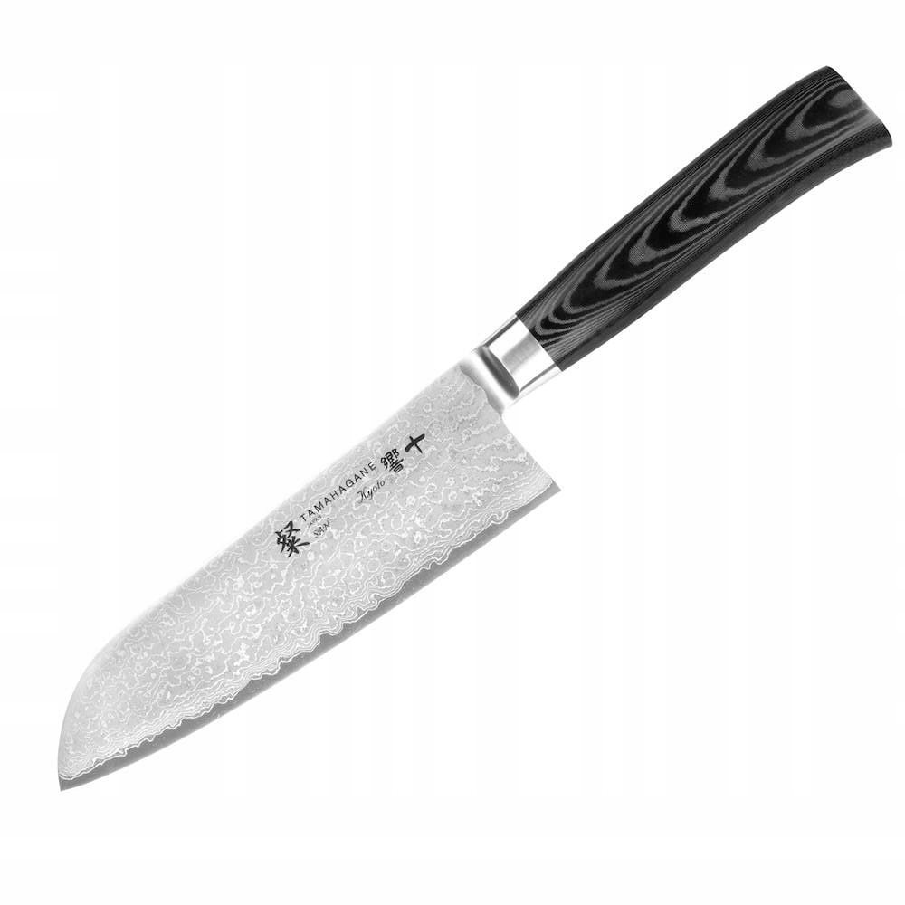 Tamahagane Kyoto VG-5 Japonský kuchynský nôž Santoku na zeleninu 61 Hrc 17,5 cm