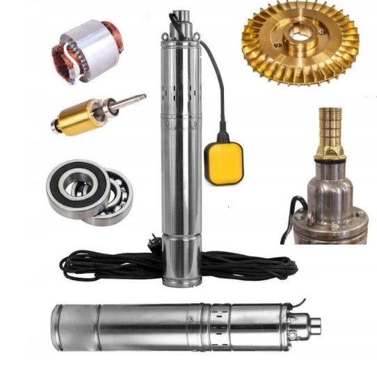 Pompa Głębinowa Śrubowa Z Pływakiem Do Wody Studni 1" 1500W 3300 l/h Pływak