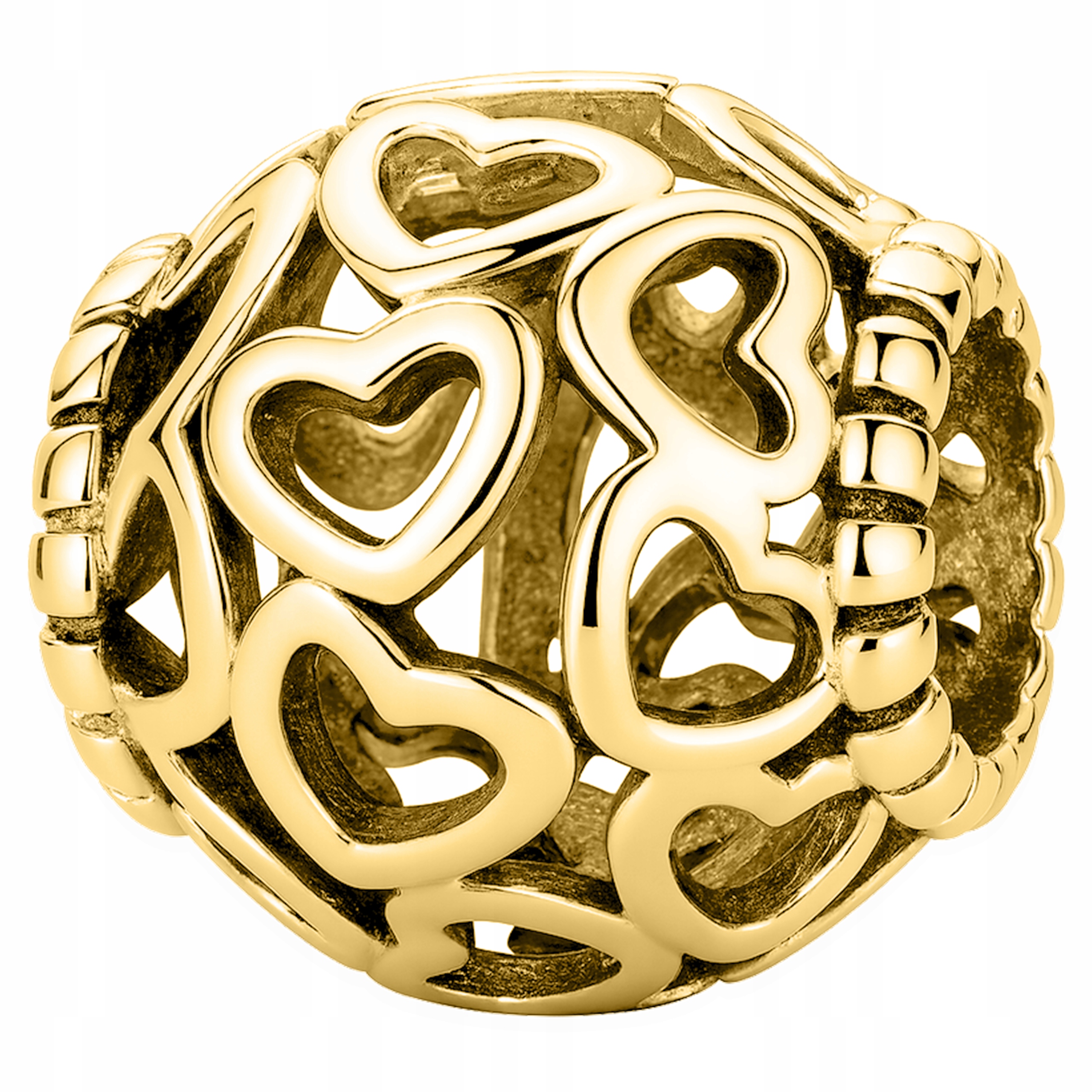 Charms Zlatá Ažurová Srdíčka 585 Srdce Srdíčko Beads Kulička Stříbro 925