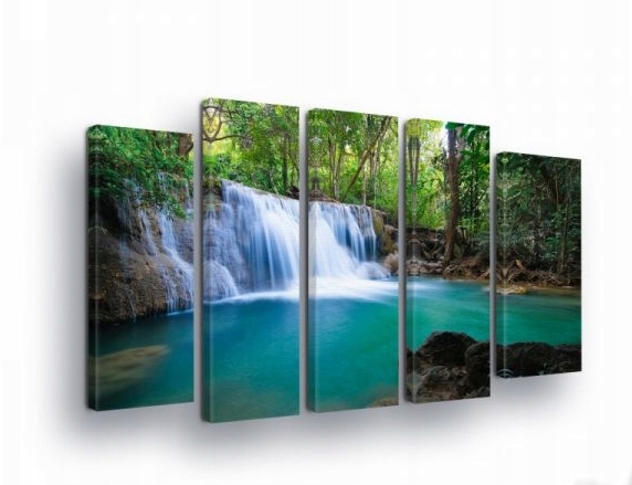 Obraz 150x100 Tropický vodopád lesná oáza pokoj zelená príroda polypová