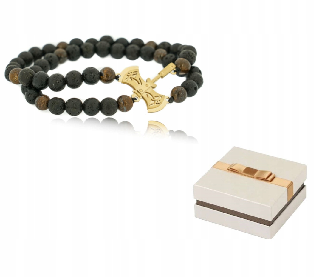 Zlato 585 Zlatý náramek pro muže Severská sekera 14 karátů BZ78