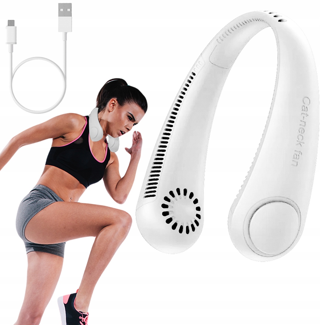 WENTYLATOR WIATRAK NA SZYJĘ PRZENOŚNY KLIMATYZATOR BEZPRZEWODOWY AKUMULATOR