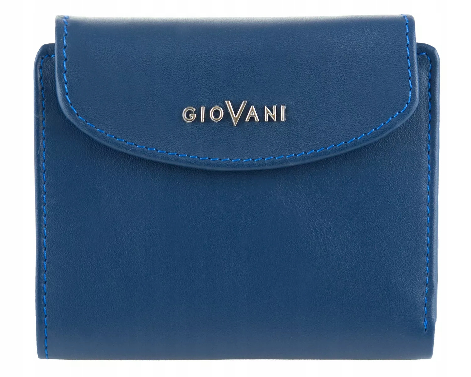 Kožená tmavě modrá dámská peněženka na zip, prostorná, Veronica Giovani