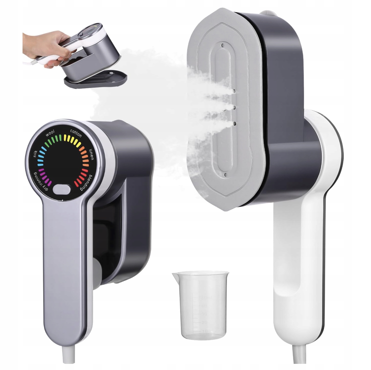 Podróżna Parownica Do Ubrań 1200W 2w1 Szybkie Nagrzewanie 5s Walizkowy