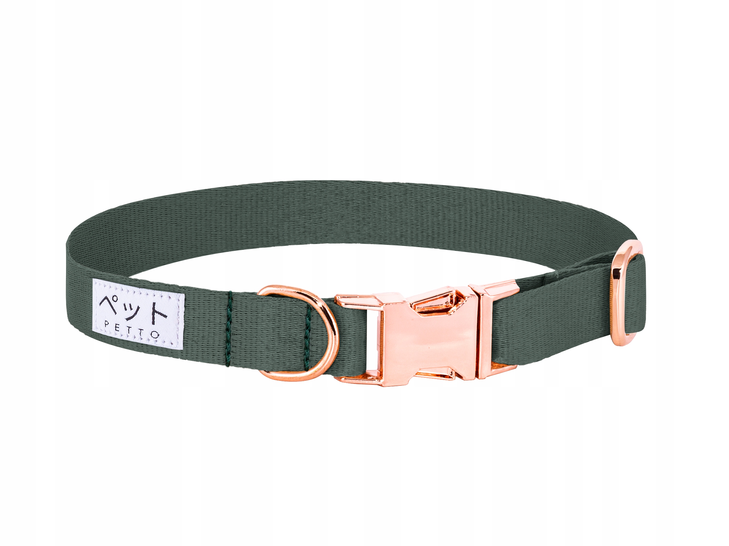 Levně Petto Obojek pro psa Eri Pastel Khaki Rose Gold L