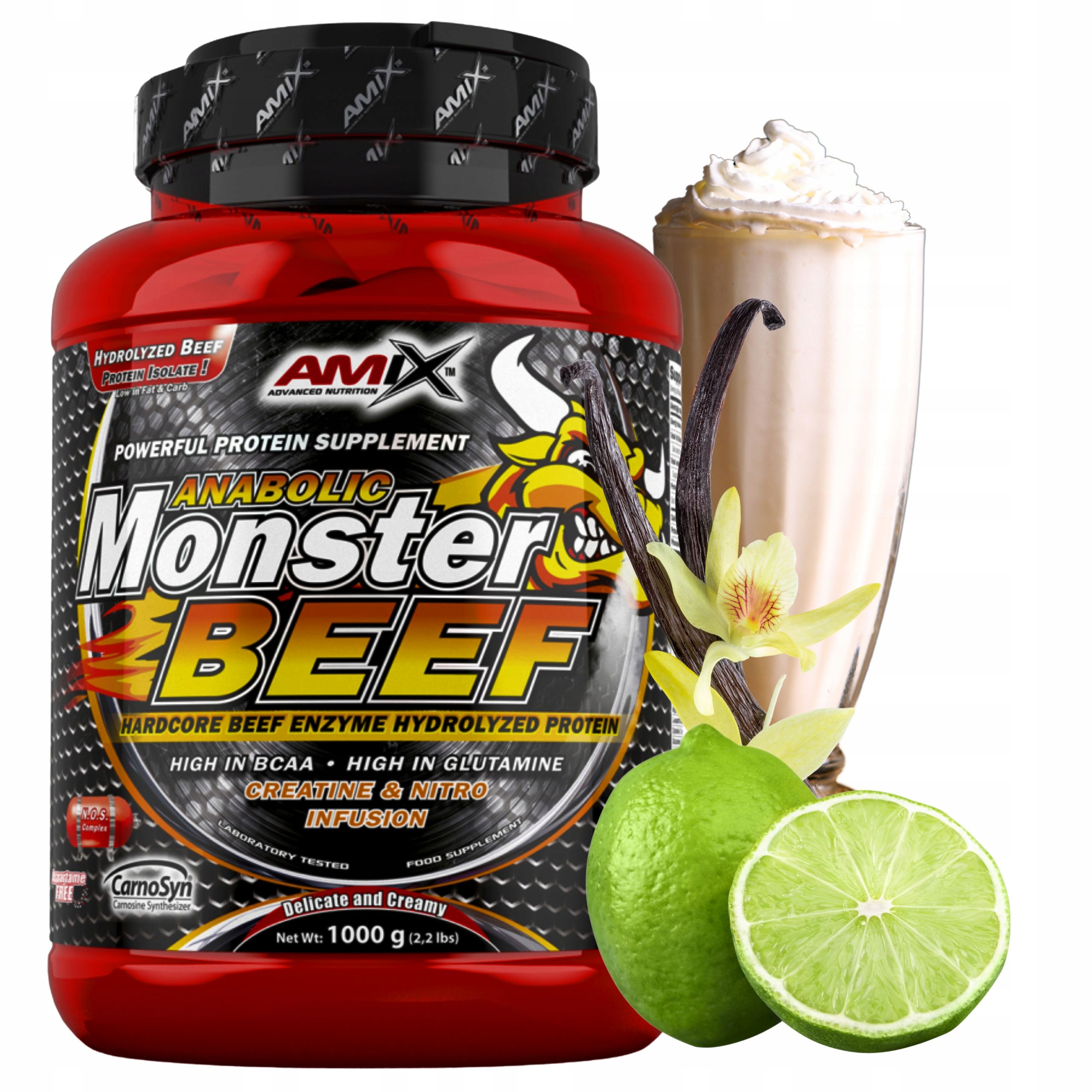 Vanilkový protein s limetkou Protein bez cukru Hydrolyzát hovězího masa