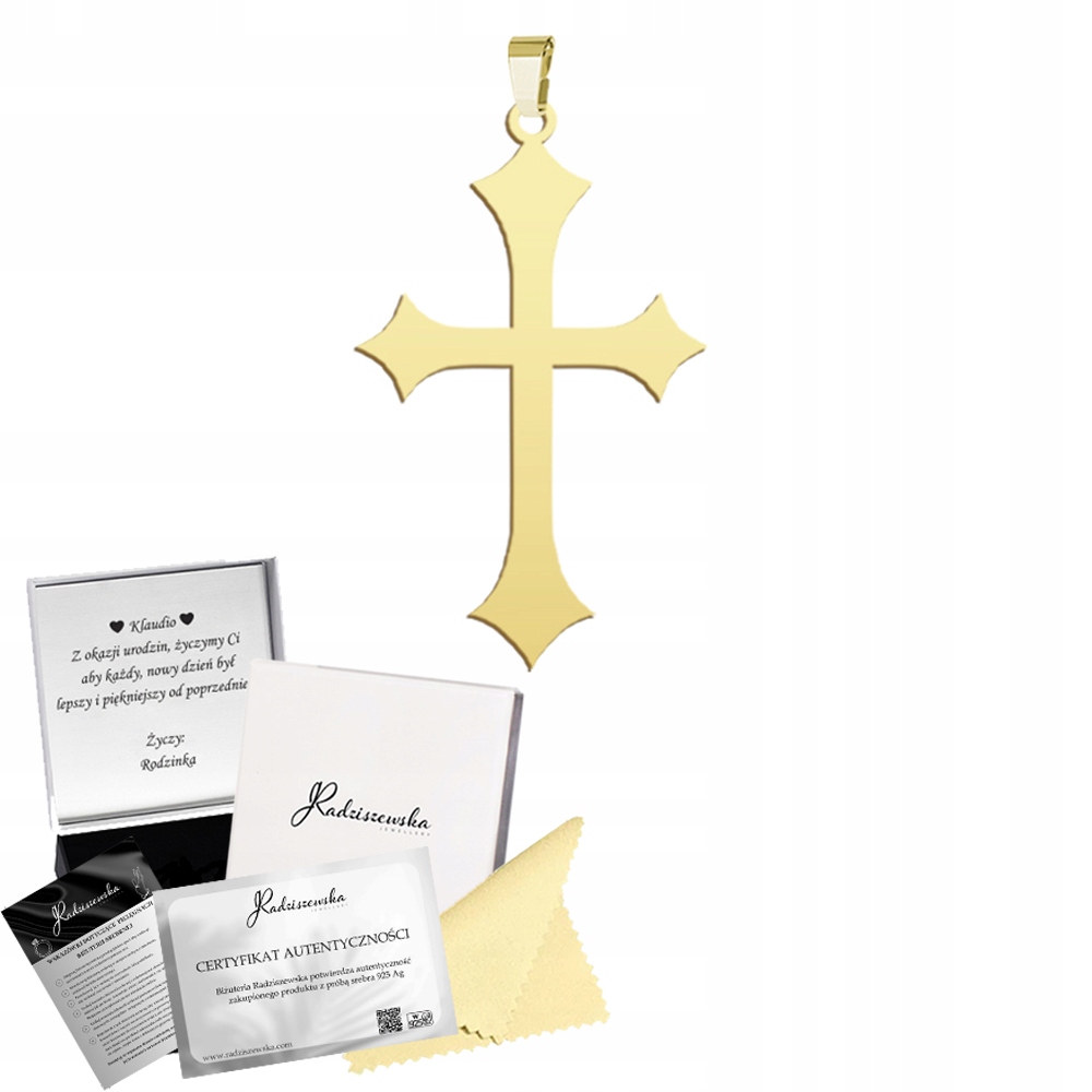 Přívěsek Zlatý gotický kříž Stříbro 925 Dárek Šperky Přání Bonus