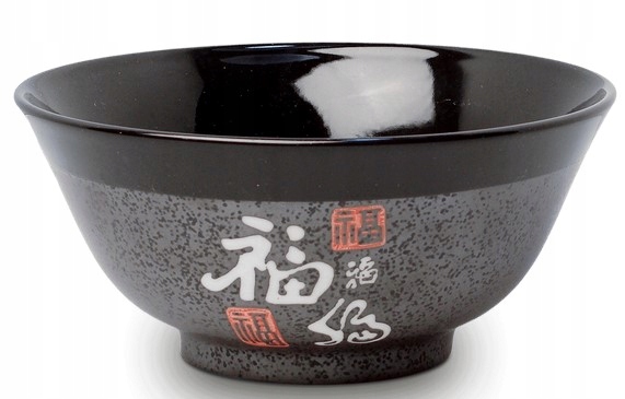 Miska Do Ramenu Szaro-Czarna Symbol Szczęścia Grey "Fu" Character 20 cm