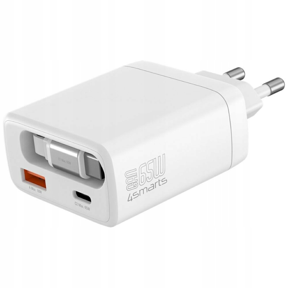 Ładowarka sieciowa 4smarts PDPlug Slim 65W GaN Jojo biała