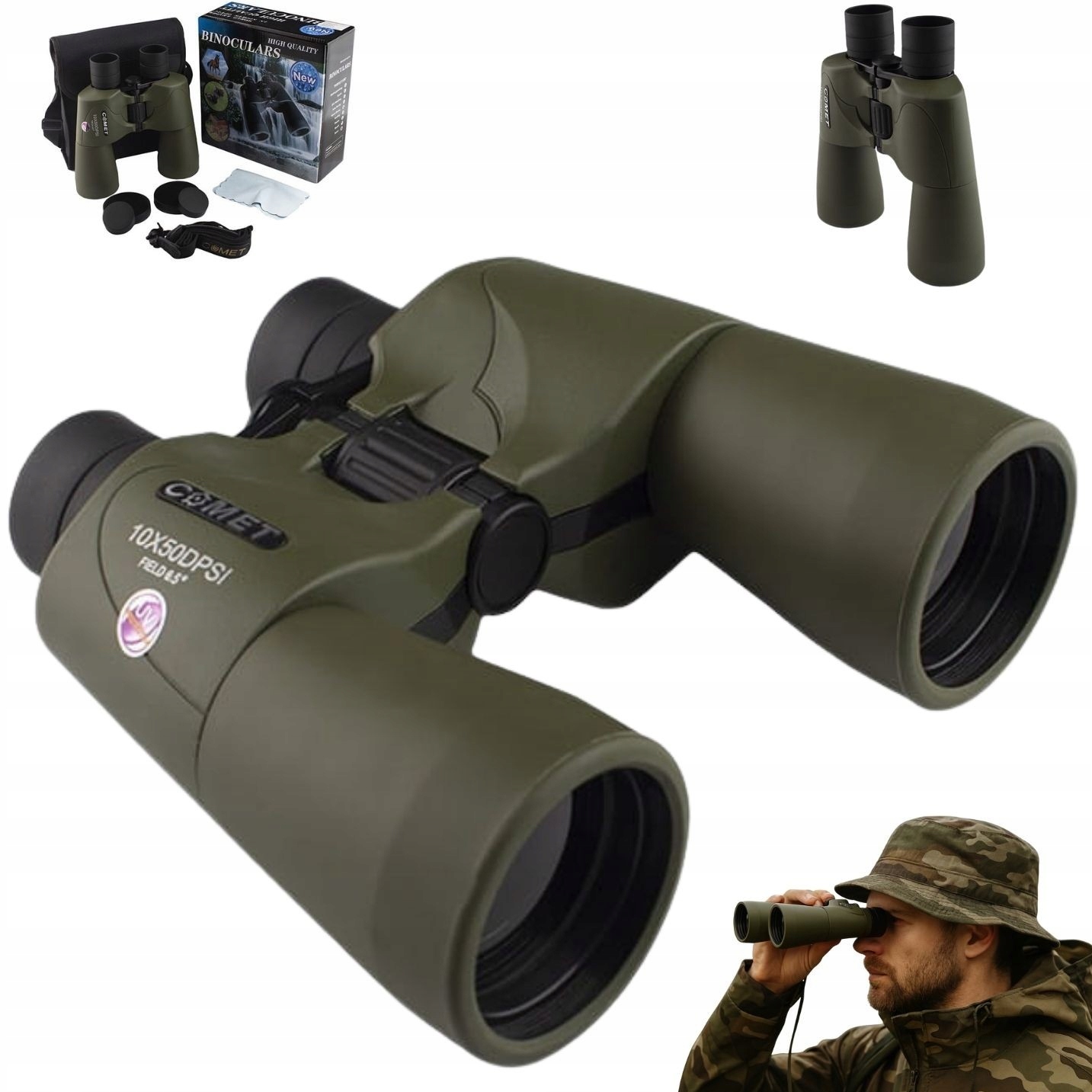 Lornetka Myśliwska Taktyczna Turystyczna Survival Comet Hd Nocna 10x50 Dps