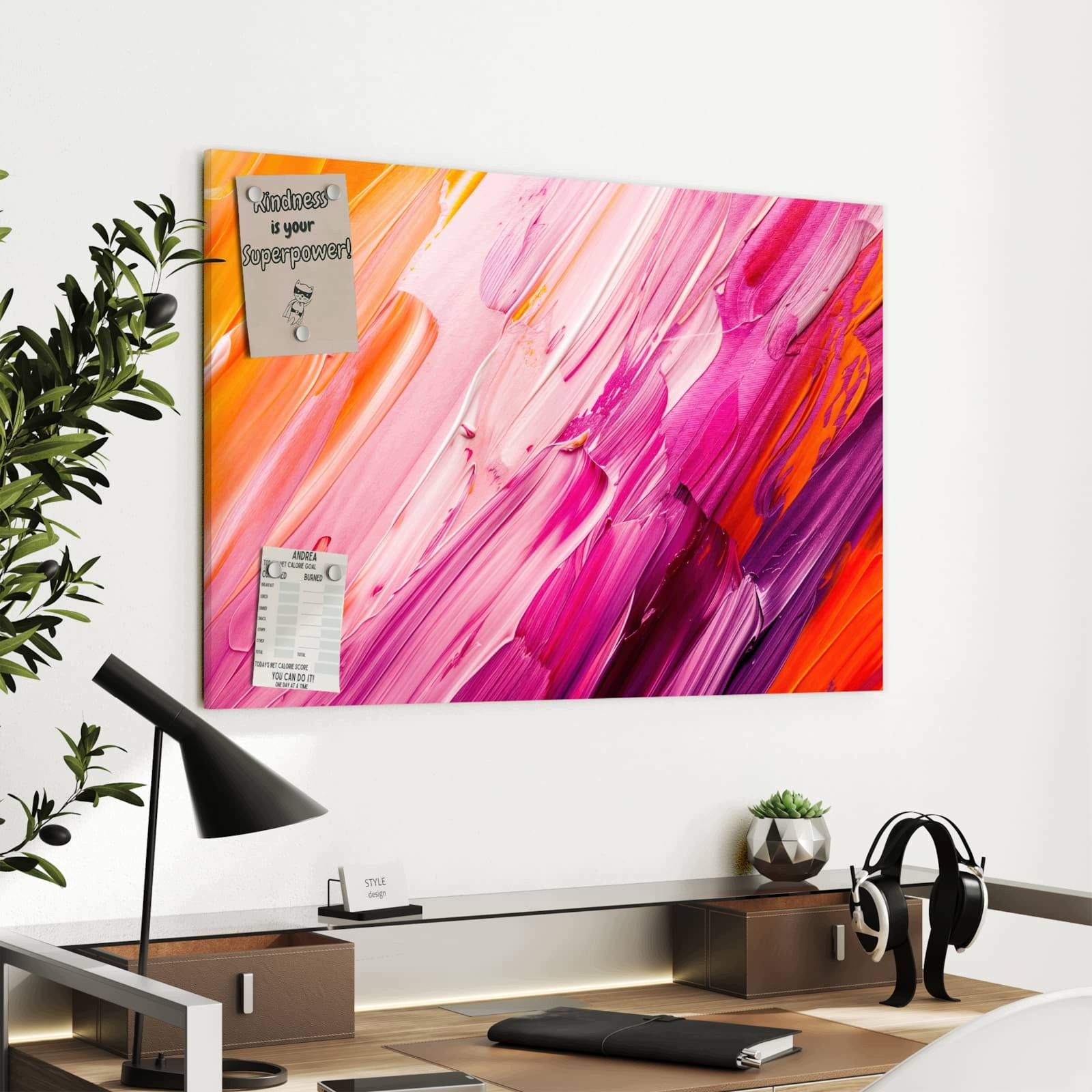 Magnetická tabule Tahy štětce 90 × 60 cm