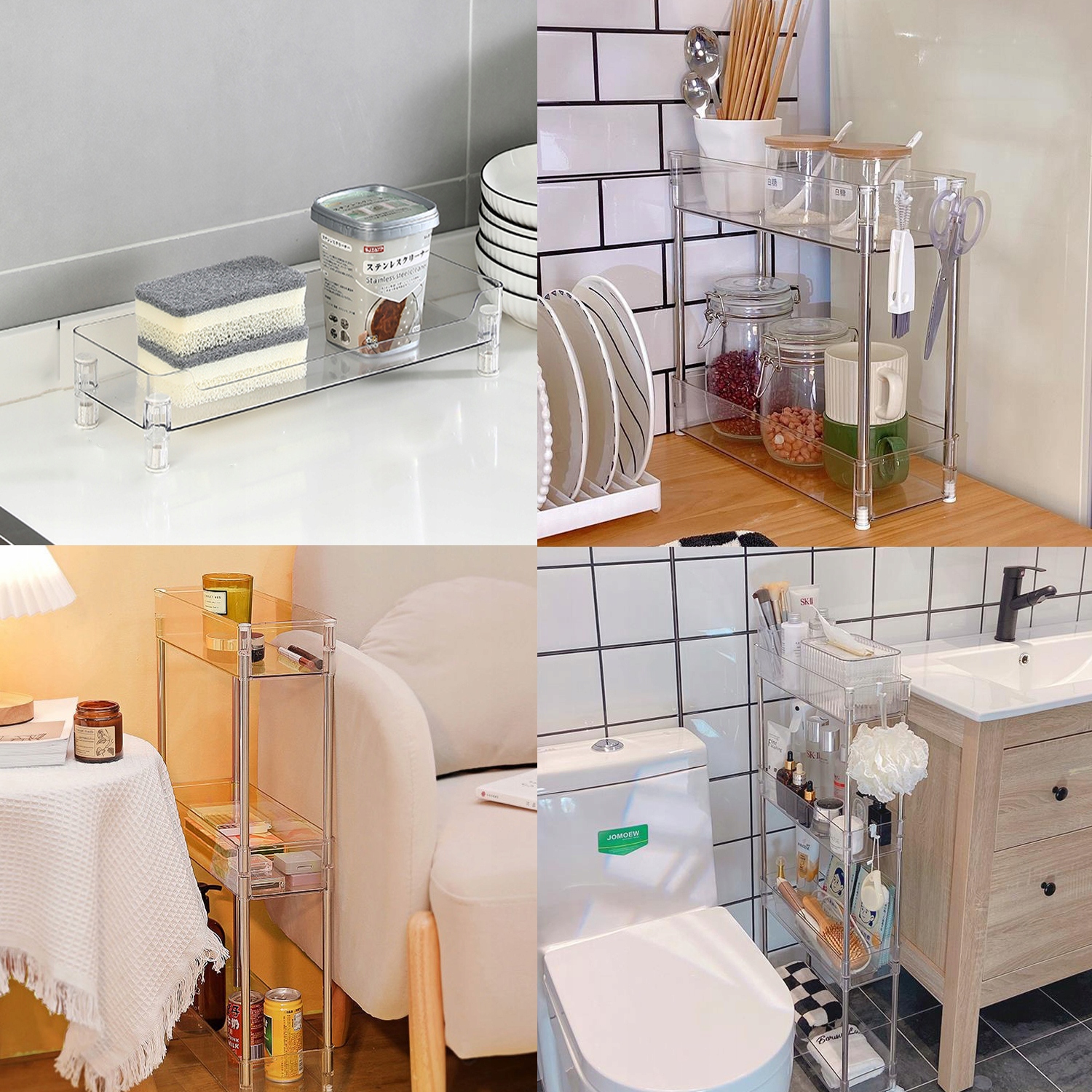 PÓŁKA KUCHENNA ŁAZIENKOWA REGAŁ NA KÓŁKACH 9CM SZAFKA DO WĄSKICH ZAKAMARKÓW Grubość półki 4 mm