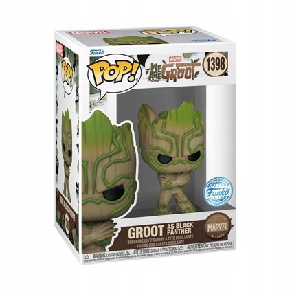 Figurka Funko Pop Marvel 1398 Groot jako Black Panther, speciální edice
