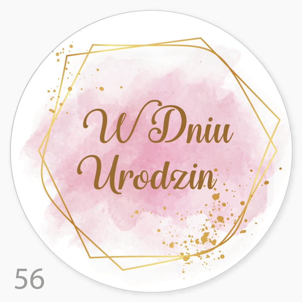 

Naklejka okazjonalna W Dniu Urodzin fi55 48szt
