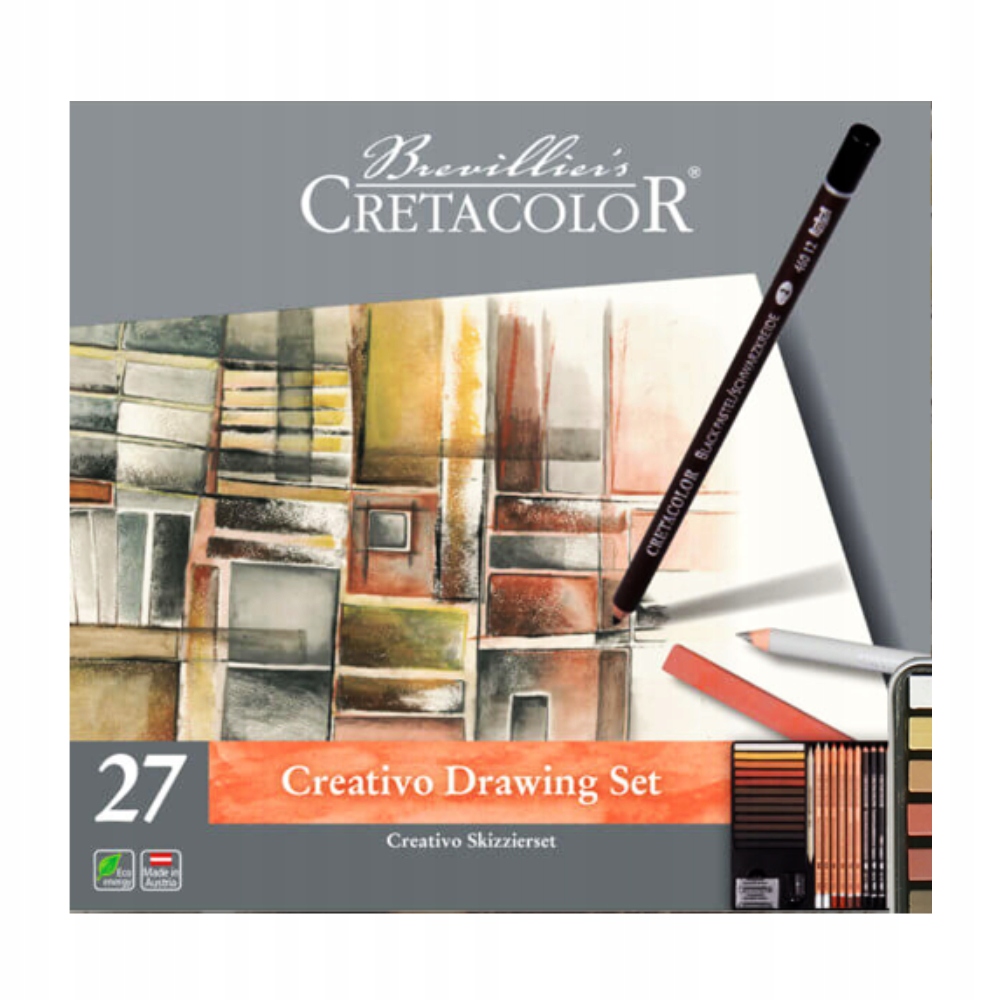 Sada 27 dílků Creativo Drawing v kovové kazetě