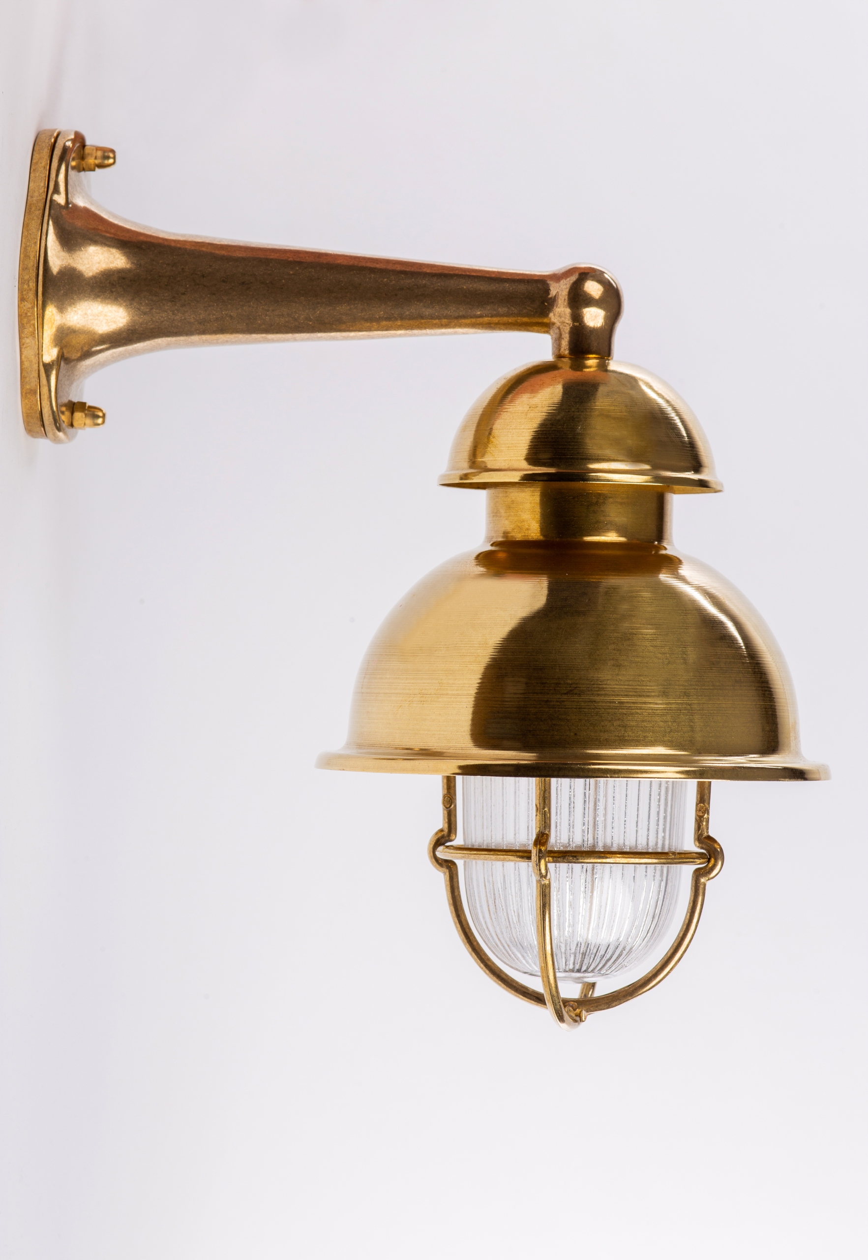 Mosadzné nástenné svietidlo 53 Lampa na terasu, do domu Brass, sklenené tienidlo IP64