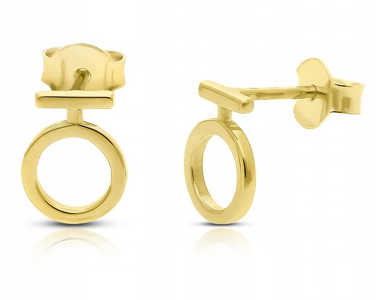 Zlaté náušnice, závěsná kolečka, tyčinky pro ženy 585