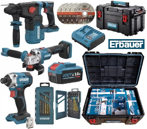 Erbauer G2, Combo 17w1, Aku 5Ah 5.0Ah, ERI1078SDS, ERI1083GRD, ERI1093IPD