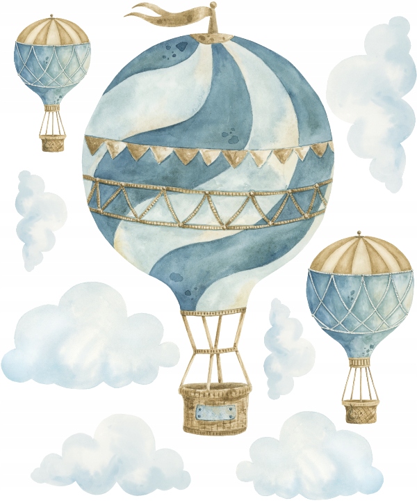 

Retro Balony Chmurki Naklejki Na Ścianę Dla Dzieci