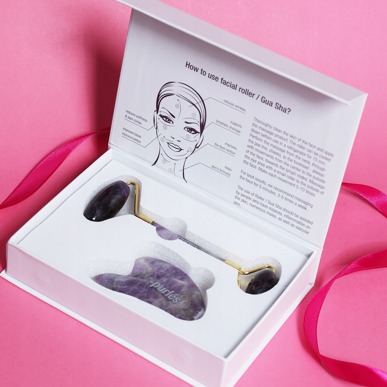 Purles Roller Gua Sha do masażu twarzy