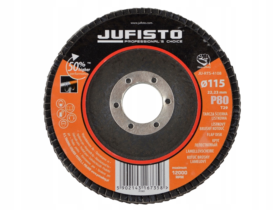 TARCZA ŚCIERNICA LISTKOWA 115 X 22.2 MM P80