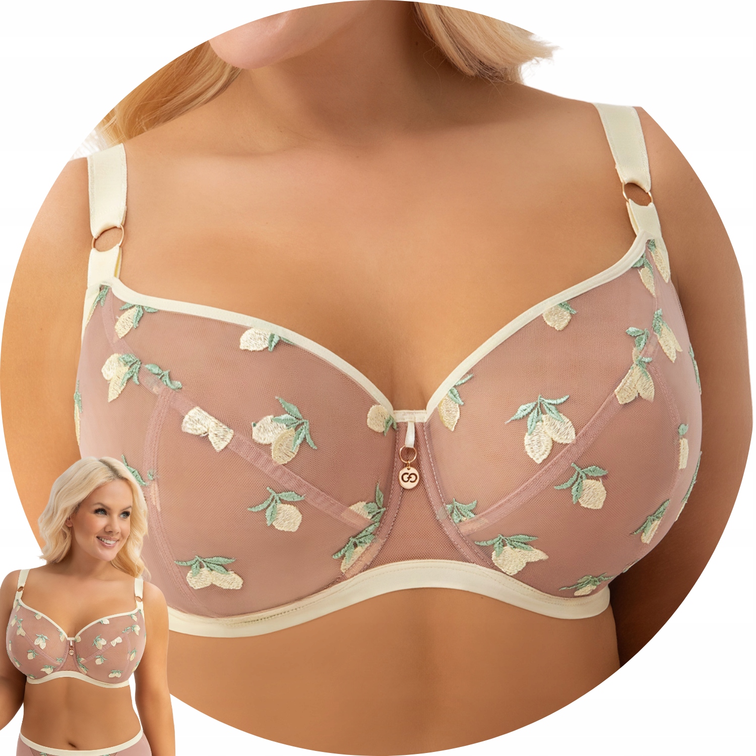 Měkká modelovací podprsenka s výšivkou Gorsenia G013 Citronella 90J