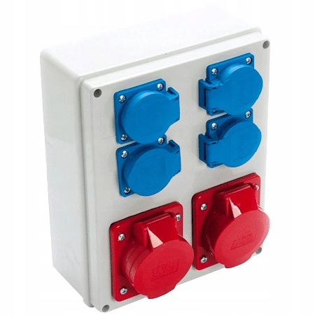 Rozvaděč nástěnný s elektrickými zásuvkami 2x32A 4x250V IP44 Viplast