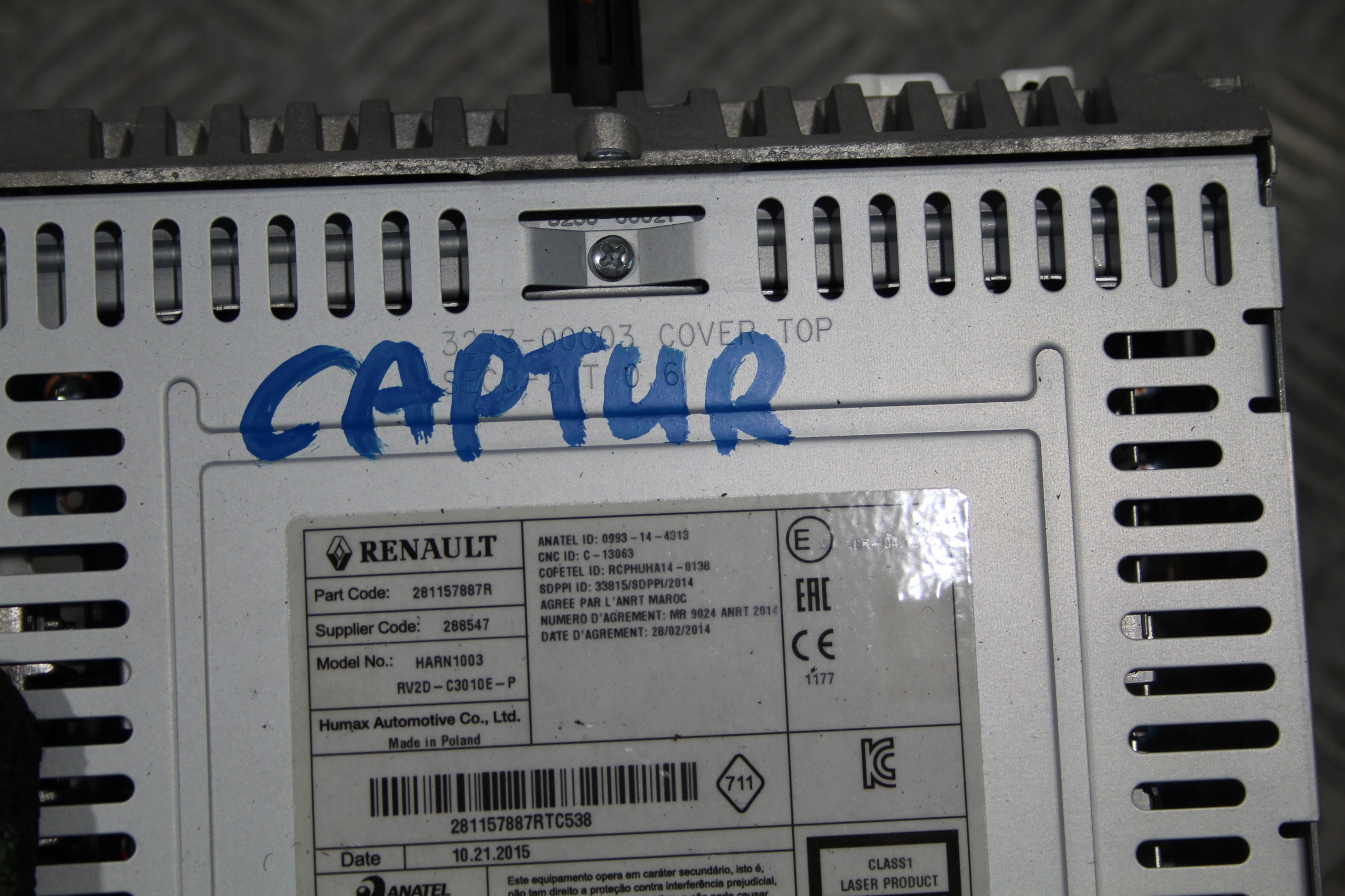 RADIO RENAULT CAPTUR E 1 281157887R