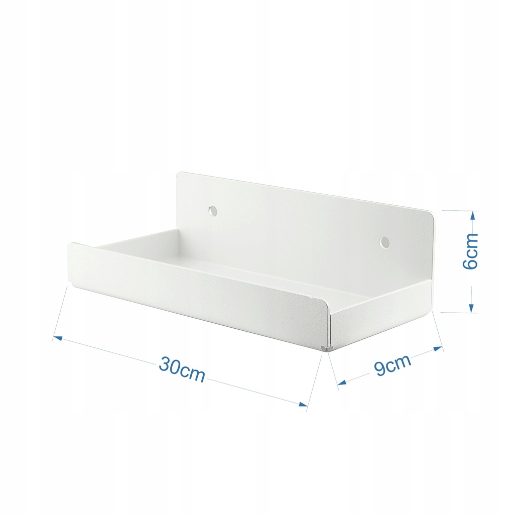 Pevná Police Pod Zrcadlo alu Bílá 30 cm, montáž na Vruty, výrobce Polský