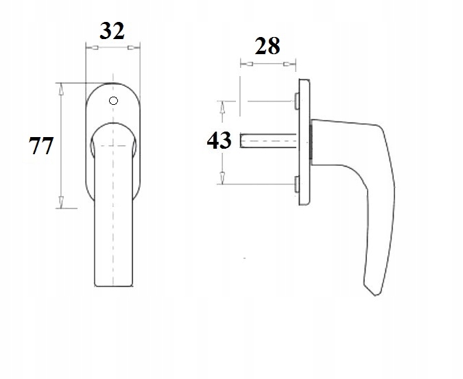 KLAMKA OKIENNA MOSIĘŻNA Kod producenta 0156