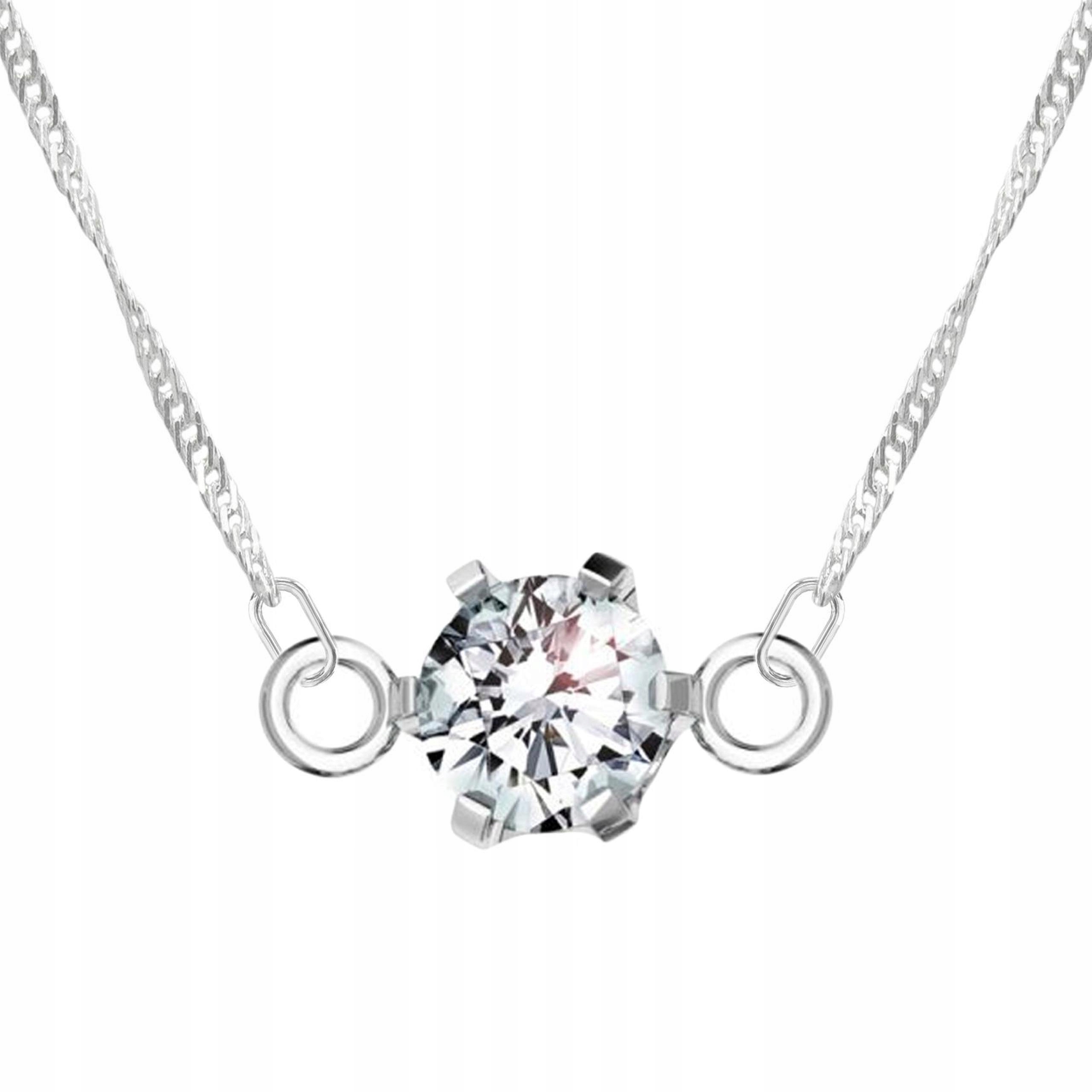 Stříbrný náhrdelník s křišťálovým kamenem Zirkon Kámen Stříbro 925