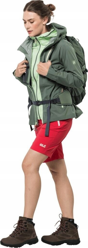 Dámské turistické šortky kraťasy červené Jack Wolfskin Overland 46 XXL