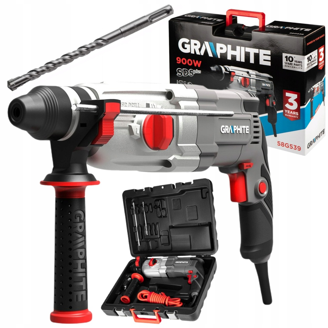 Vrtací Kladivo Kombinované Vrtací-sekací Kladivo Sds+ 900W Sada Příslušenství Kufr