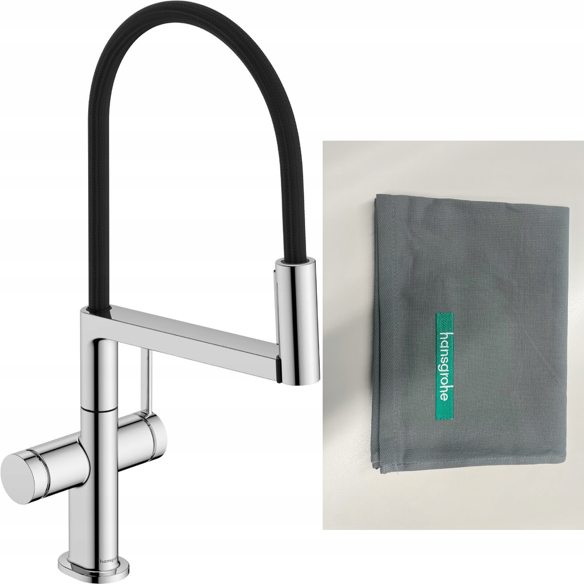 Hansgrohe Talis Select M54 PowderSpray Semi-Pro, 3jet chrom/czarny 72861000