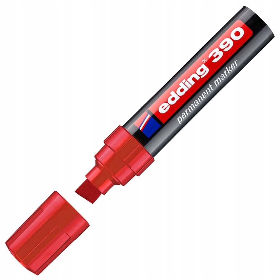 

Marker permanentny gruby Edding 390 ścięty czerwon