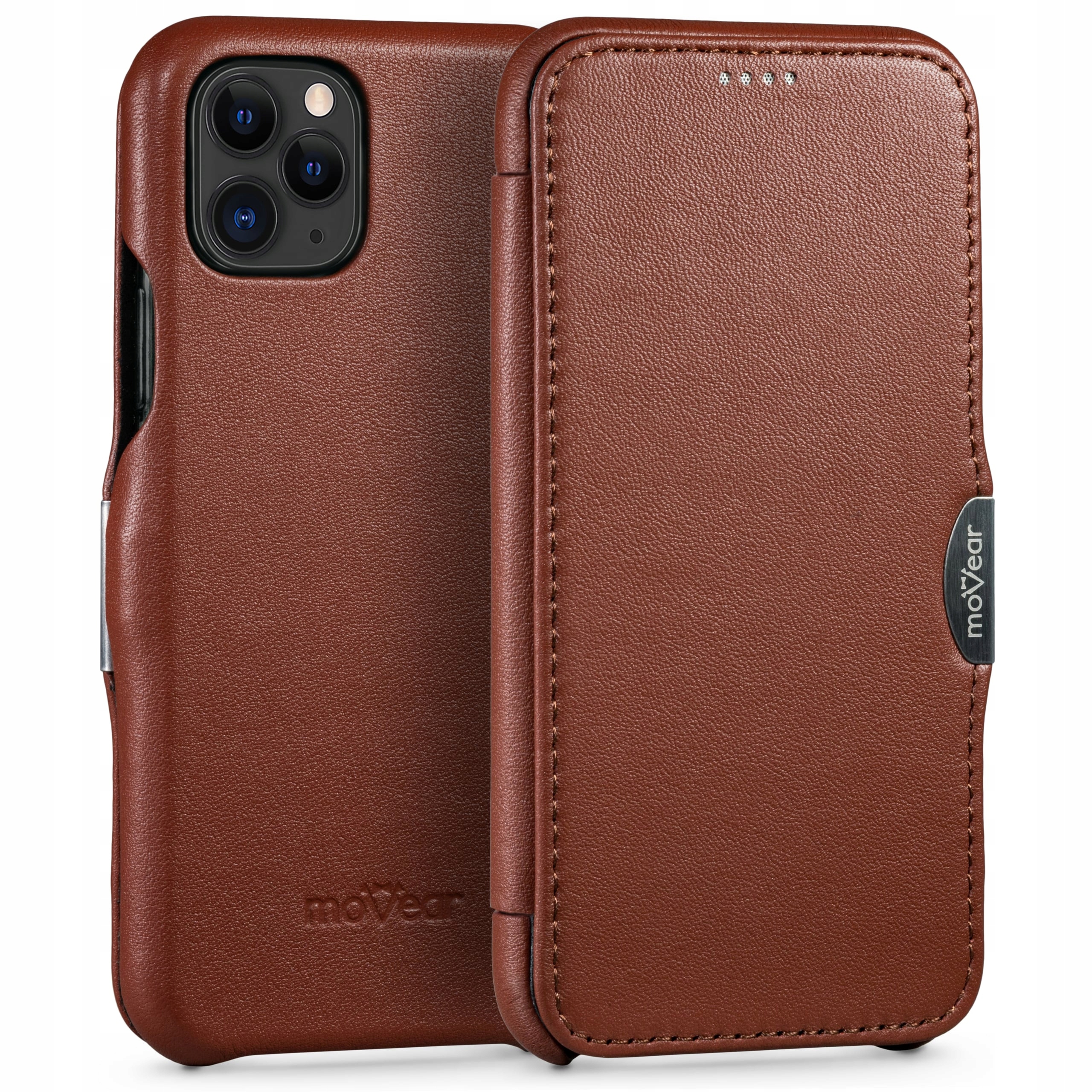 Pouzdro na iPhone 11 Pro Prémiové kožené Obal s kapsou Movear