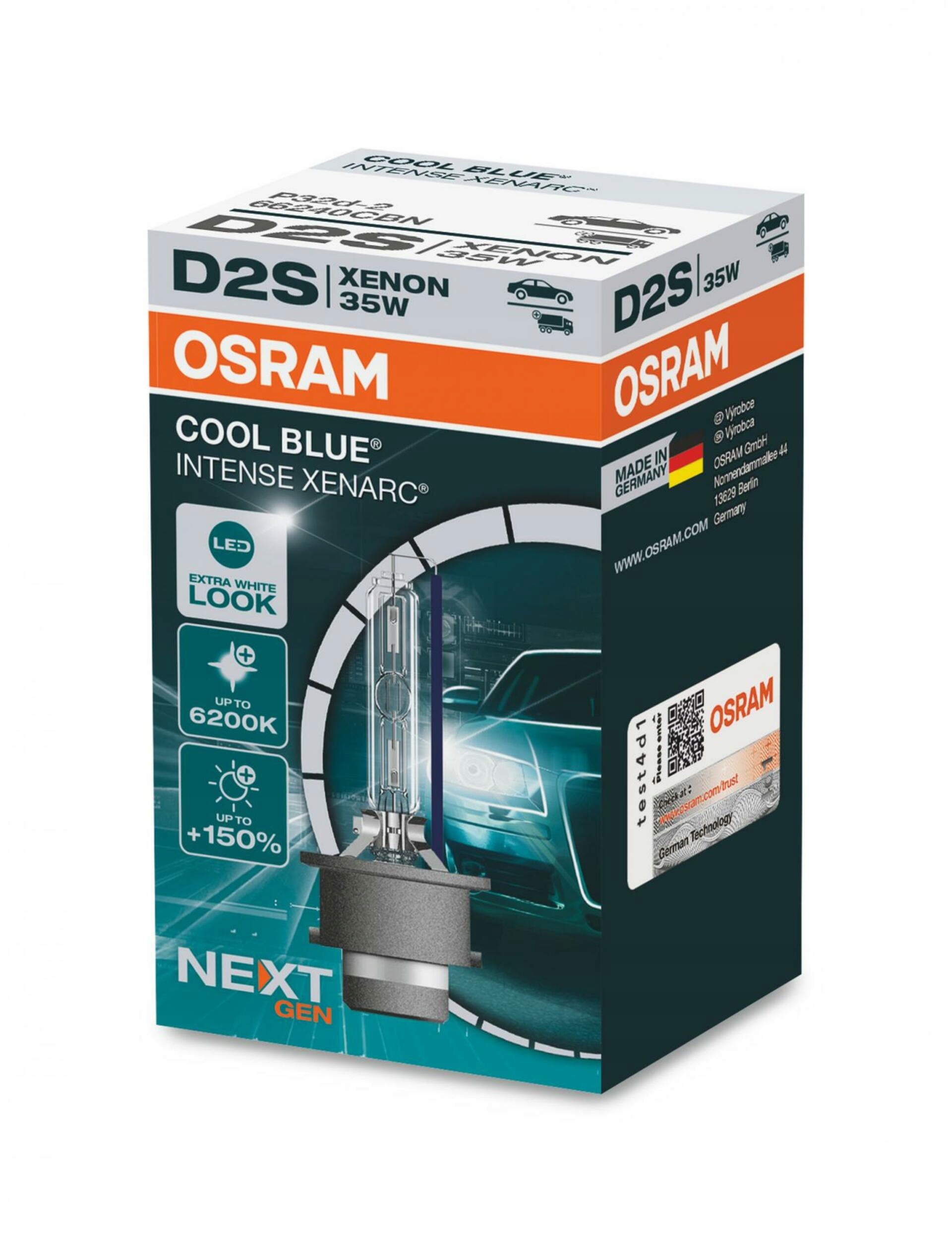 Osram Xenarc Cool Blue Intense Next Gen D2S 66240CBN, 35W, P32d-2