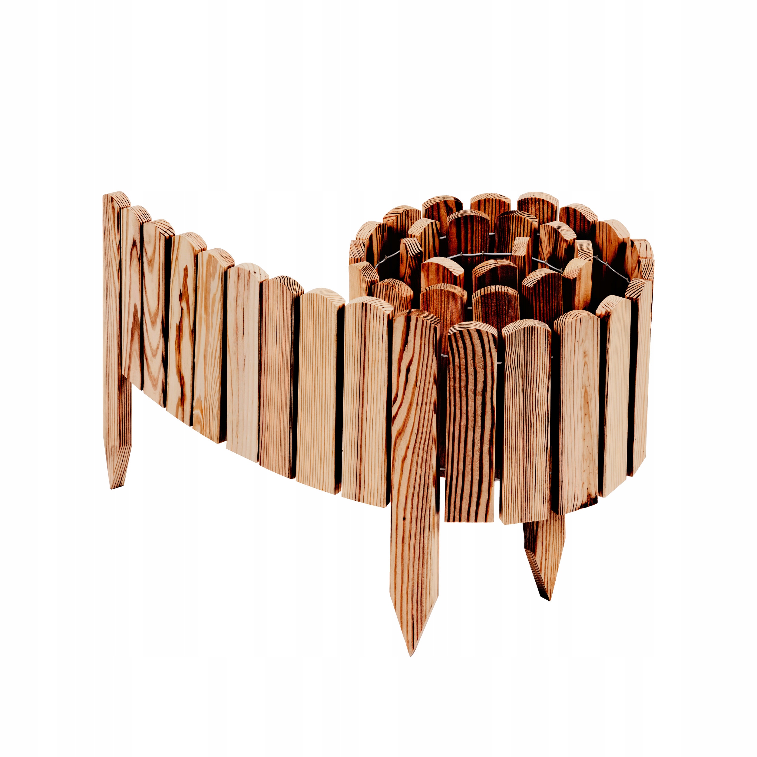 Obrzeże Trawnikowe Palisada Ogrodowa Drewniana Płotek Ogrodowy 40 x 200 cm