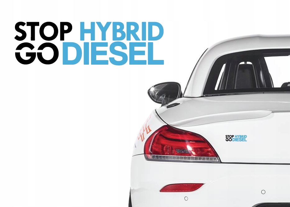 

Naklejka na samochód stop hybrid go diesel smog