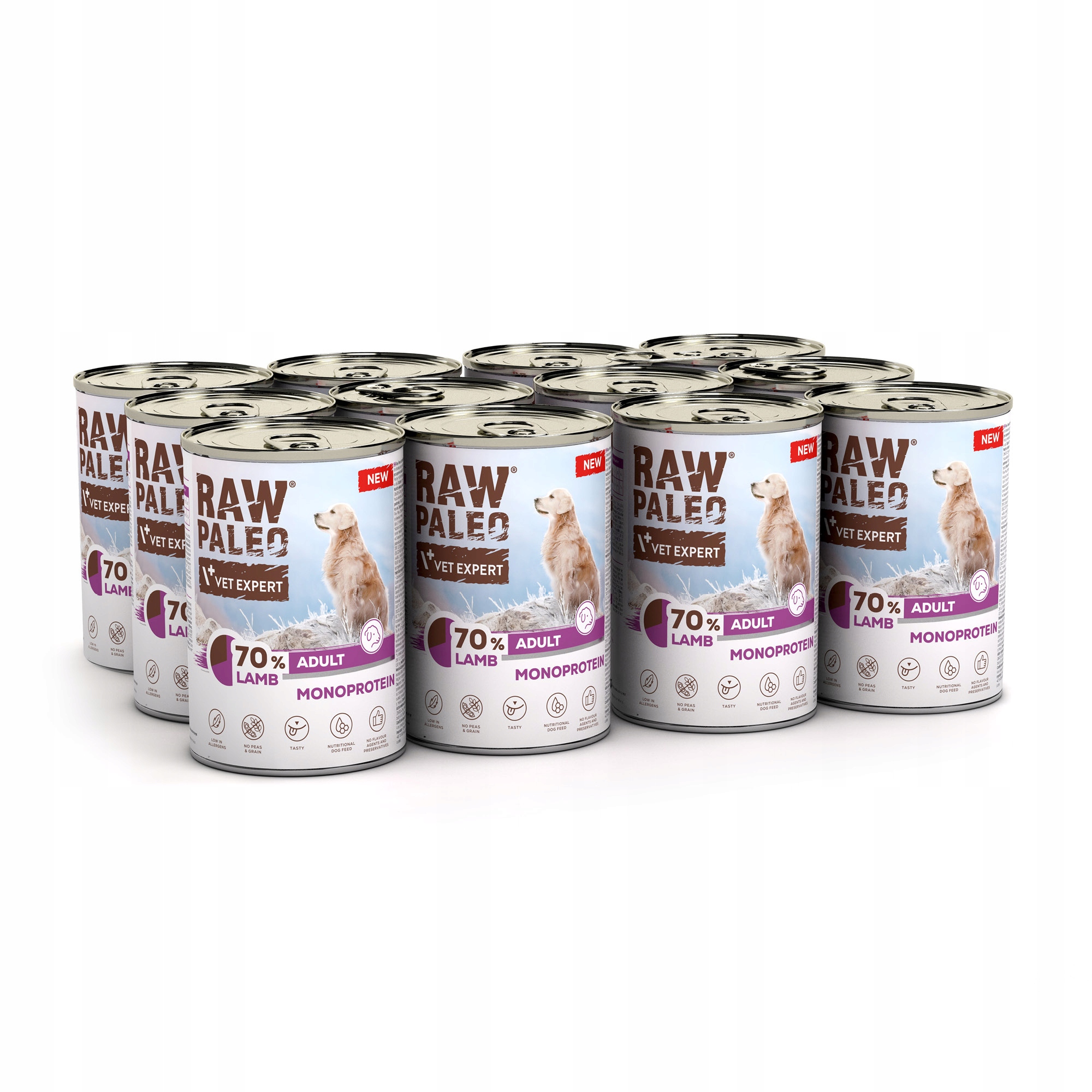 Mokra karma dla psa Monoproteina Jagnięcina Raw Paleo Adult Dog Lamb 12x400
